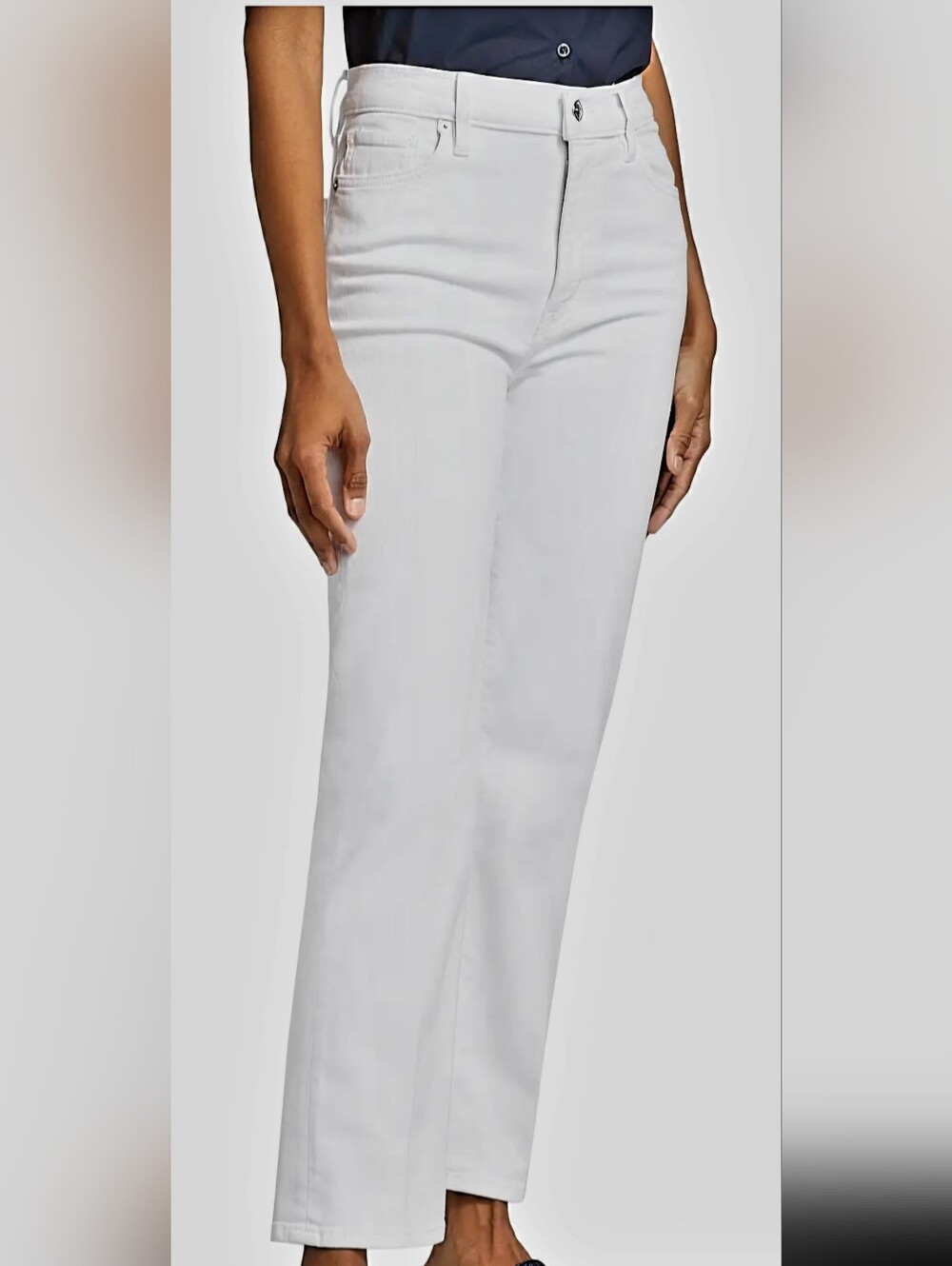 Frame Le High White Straight-Leg Jeans 30